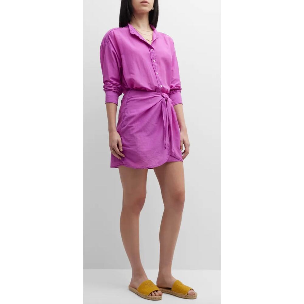Xirena Arly Purple Sapphire Silk Blend Wrap Shirtdress Mini Size Small